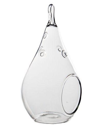 Best Value Glass Hanging Teardrop Plant Terrarium Votive Holder H-55 Body D-275