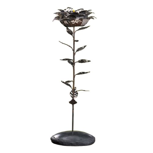 Grasslands Road World Garden Lotus Hammered Metal Tall TealightVotive Holder Tealight Included