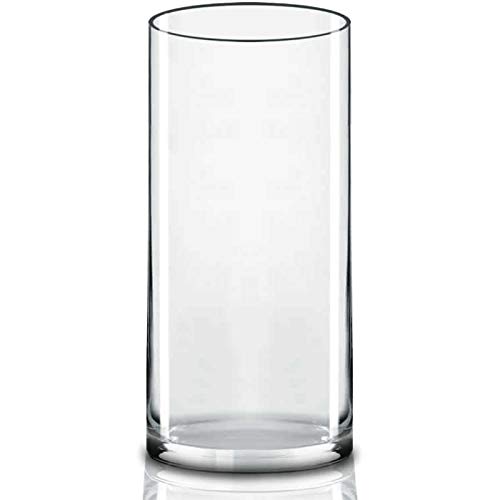 CYS EXCEL Glass Cylinder Vase Floating Candle Holder Flower vase Decorative Centerpiece for Home Business Events or Weddings Pack of 1 6 Wide x 16 Tall