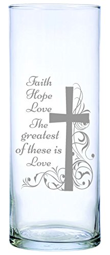 IE Laserware Faith Hope Love Wedding Unity Floating Candle Vase Complete with 3 White Candle