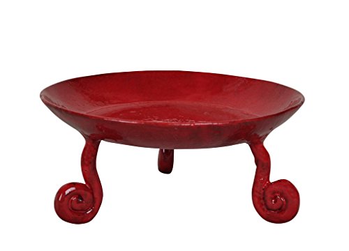 Lalhaveli Red Small Wrought Iron Pillar Candle Stand 45 Tall 2 Candle Plate Table Candle Holders Decorative