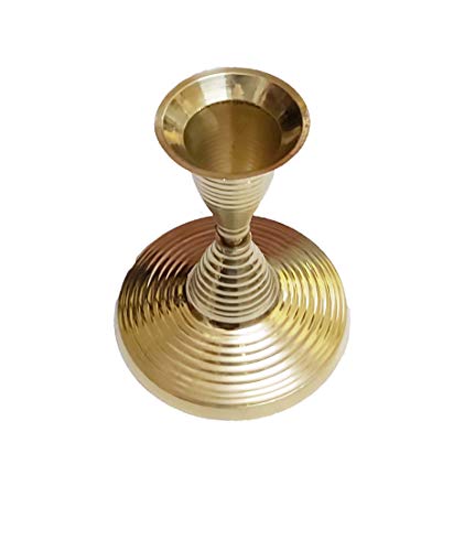 PARIJAT HANDICRAFT Pure Brass Candle Stand for Living Room Candle Stands for Table Candle Holders Candle Holder Stand Metal Pillar Wedding Gift Centerpiece Candle Holders