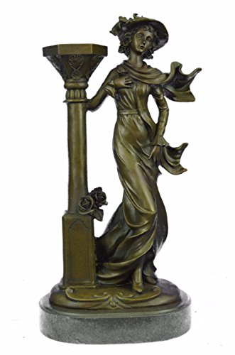 Handmade European Bronze Sculpture Victorian Hot Cast Art Nouveau Style Candlestick Candleholder Bronze Statue -JPYRD-1336-Decor Collectible Gift