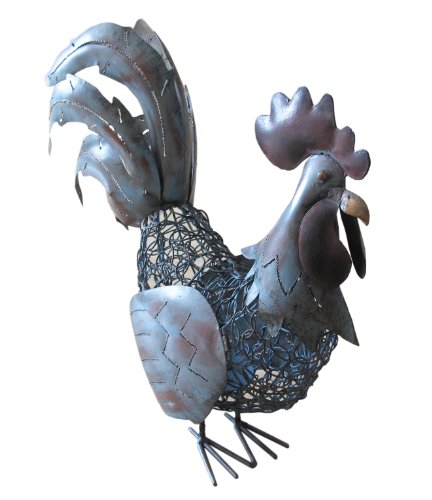 D-art Collection Iron Antique Rooster Candle Holder Small