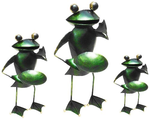 D-art Collection Iron Candle Holder Frog Set Of 3
