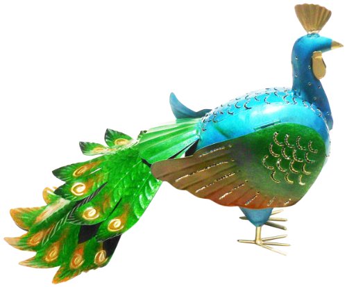 D-art Collection Iron Candle Holder Peacock