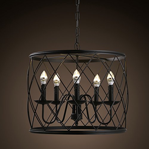 Tydxsd American Village Wrought Iron Chandelier Candle Holder Iron Cage Retro Theme Bar Restaurant At The Living