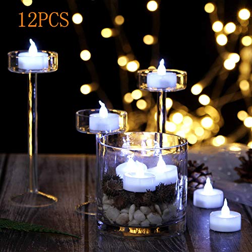 SZQL Flameless LED CandlesFloating Tea WaterproofWedding Party Light Candles Holders