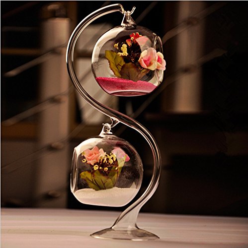 Bloss Two-layer Charming Clear Glass Hanging Planter Terrarium Globe  Tea Light Candle Holder Lantern