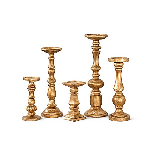 Gilded Candlesticks-Set of 5