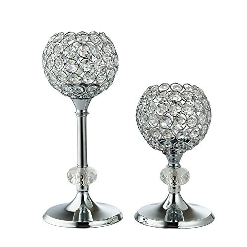 Crystal Candle Holders Set of 2dining table candle holders Decorationscandle holders centerpiece for Home Living room Dining Coffee TableGift for Anniversary Celebration Holiday Wedding