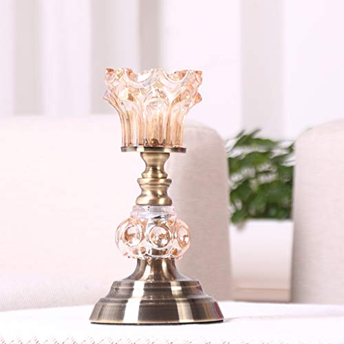 European Bronze Glass Romantic Dining Table Candle Holder Hotel Clubhouse Room Decoration Ornaments Size  L