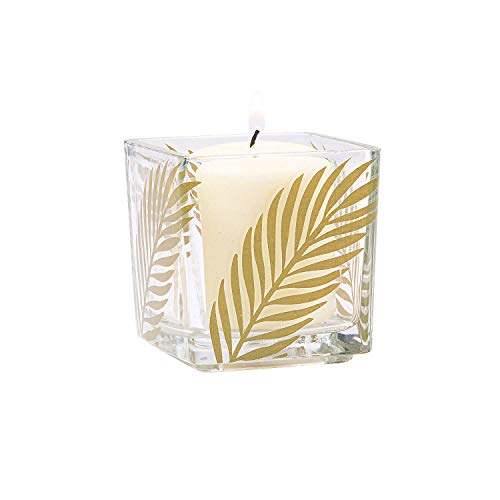 Fun Express - Palm Leaf Square Votive for Wedding - Home Decor - Candles and Candle Accessories - Candle Holders Accessories - Wedding - 6 Pieces