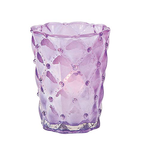 Fun Express - Purple Decorative Votive Holder for Wedding - Home Decor - Candles and Candle Accessories - Candle Holders Accessories - Wedding - 6 Pieces