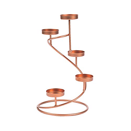 Fun Express - Round Copper Tealight Holder Centerpiece for Wedding - Home Decor - Candles and Candle Accessories - Candle Holders Accessories - Wedding - 1 Piece