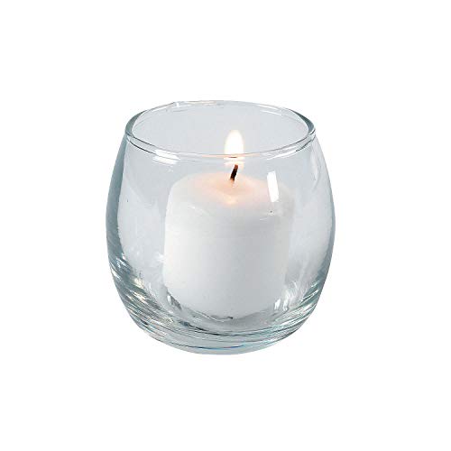 Fun Express - Round Glass Votive Holder - Home Decor - Candles and Candle Accessories - Candle Holders Accessories - 12 Pieces