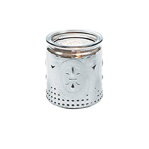Fun Express - Silver Vintage Glass Votives 6pc for Wedding - Home Decor - Candles and Candle Accessories - Candle Holders Accessories - Wedding - 6 Pieces