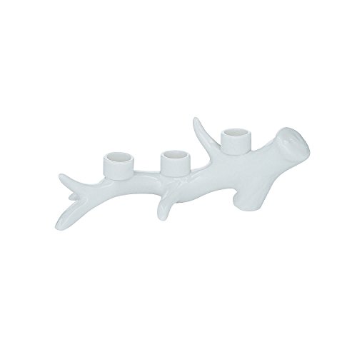 Fun Express - White Porcelain Antler 3-Taper Holder for Wedding - Home Decor - Candles and Candle Accessories - Candle Holders Accessories - Wedding - 1 Piece