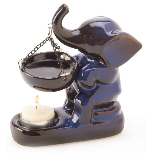 Gifts Decor Ceramic Elephant Figure Oil Warmer Candle Holder Decor