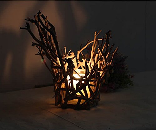 JIALELE Candle Pillar HoldersCandlestick Holders Candlestick Bar Villa Adornment With Glass Candle Cup Branch Bird Nest Decoration Without CandlesBranch Money
