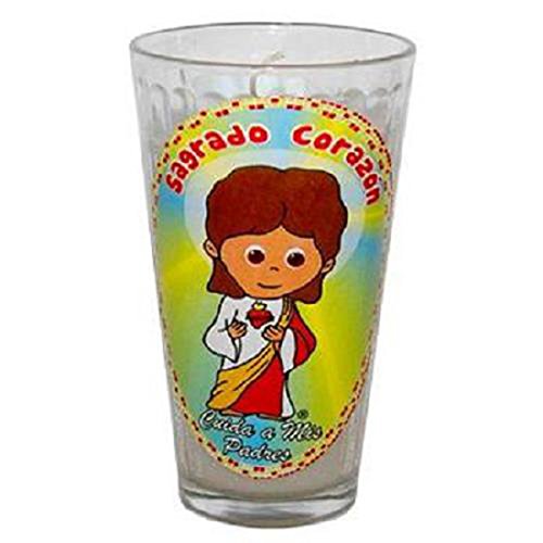 Product Of Glass Candle Cup Sagrado Corazon Count 1 - Candle  Grab Varieties Flavors