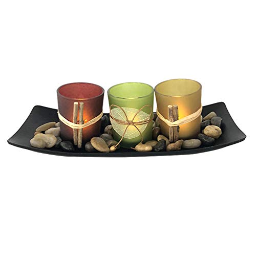 Uonlytech Glass Candles Cup Candlescape Set LED Candlestick for Wedding Birthday Christmas Bar Home Decor Favor with Electronic Candle 1 Sets