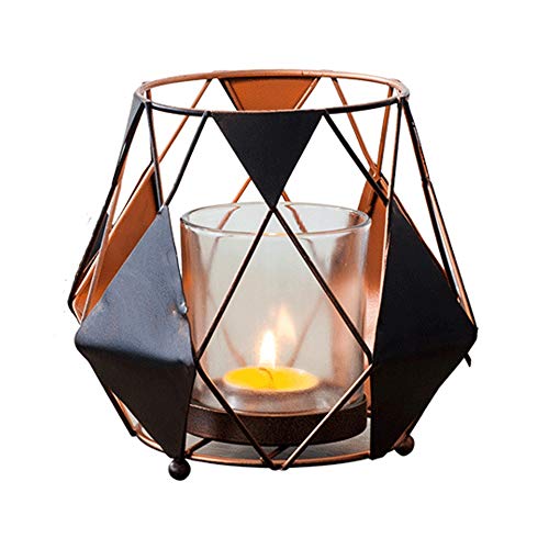 ZHJING Candlestick Decoration Retro Dining Room Living Room Iron Glass Candle Cup Size  S