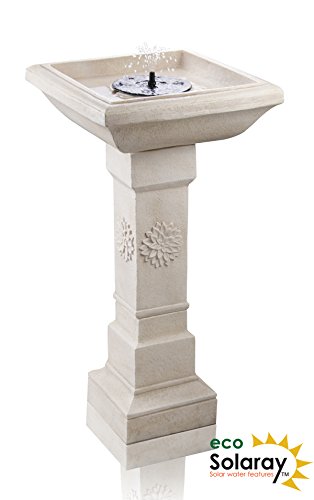 AmbientÃ© Budding Dalia Solar Birdbath Water Fountain with Lights