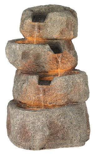 Glacial Rock Zen Water Fountain With Led Lights