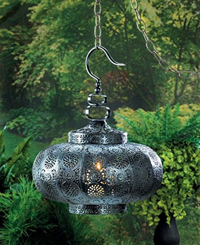 Garden Lantern Hanging Moroccan Style Candle Holder Lamp Indoor Outdoor Bright Ornament Decorative