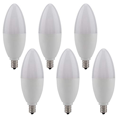 Jacksking 5W LED Candle Bulb E12 Candelabra Decoration Light Warm White Lamp with 6pcs