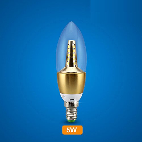 Waineg Led Candle Bulb E14 Pull Tail Crystal Tip Bulb Energy Saving 5W Super Bright Light Source Lighting Living Room Chandeliers 10 Sticks