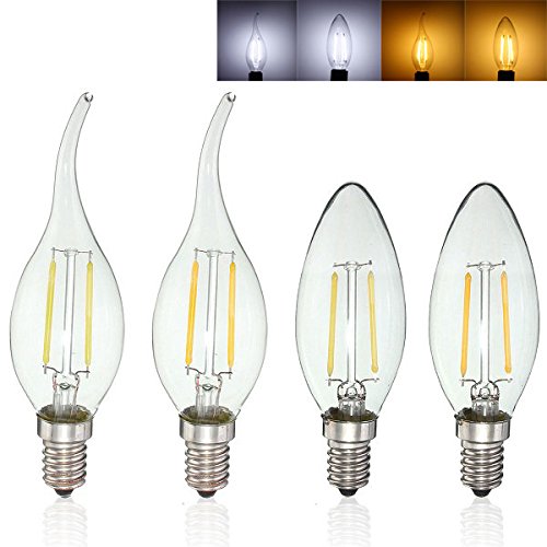 Bazaar Dimmable E14 2W Retro Edison COB Filament Bulb LED Light Candle Lamp Bulb AC220V