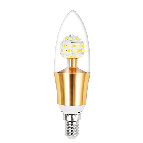 LED Candelabra Bulb Dimmable 10W LED Candle Bulbs Decorative Candle Light Bulb E12 Base LED Candle Bulbs Torpedo Shape 360 Degrees Beam Angle 3000K - Warm White