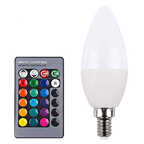 Leoie LED 85-265V 3W RGB Bulb Candle Light Bulb Lamp with Remote Control for KTV Party Stage Decor