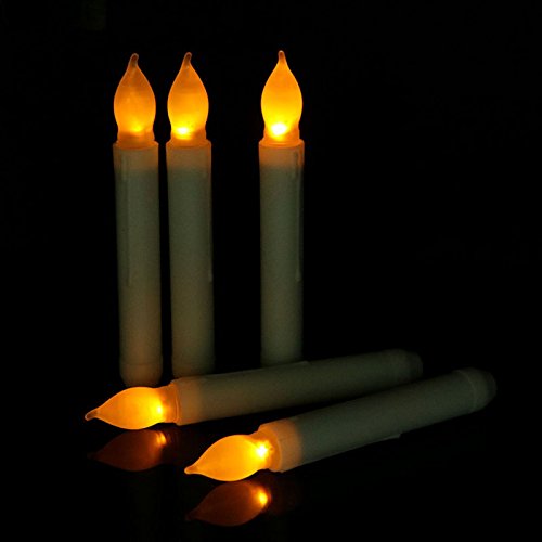 OUYAWEI 12PcsSet Smokeless Home Holiday Wedding Decoration Removable LED Candles Light Bulb Head Long Section 21165cm