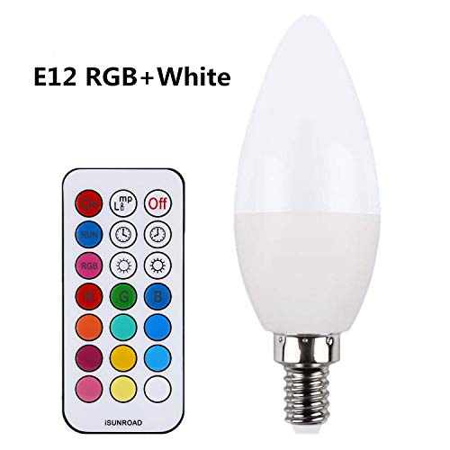 RONSHIN LED 85-265V 3W RGBW Bulb Candle Light Bulb Lamp with Remote Control for KTV Party Stage Decor RGB White Light E12 C37
