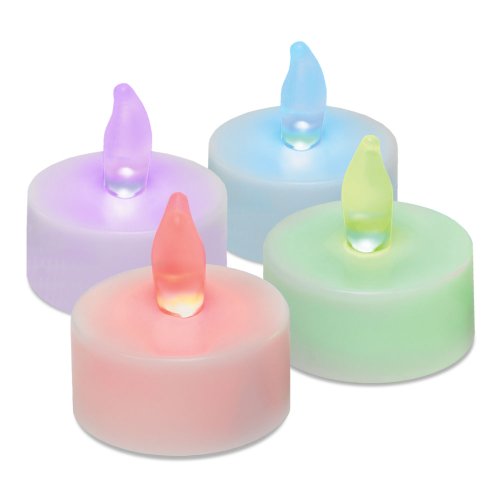 Inglow CG14038WH4 Flameless Tea Light Candle with Color Changing LED White 4-Pack