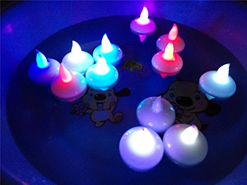 LAPROBING Floating LED Battery Operated Flameless Tea Light Candles Color Changing Tea Lights Waterproof for Wedding Holiday Christmas Party Decoration1517 Inches12 Pcs