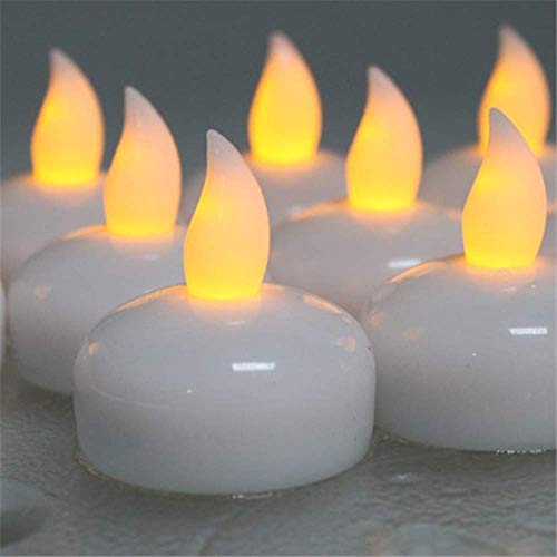 LED Tealights Candle Light 12piece Yellow Glow Floating Led Candle Light Cool White Led Waterproof Tea Light Plastic Bright Flameless Candle