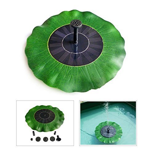 Adeeing Solar Power Lotus Leaf Fountain Decorative Floating Submersible Water Pump for Garden Pool