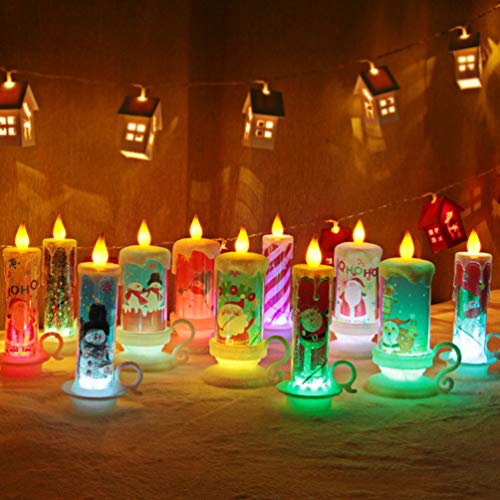 Uonlytech Christmas Candle Light Party Decorative Flameless Candles for Thanksgiving Christmas Valentines EasterRandom Style