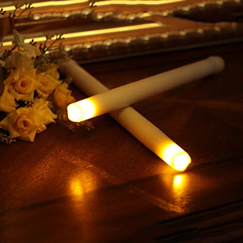 Uonlytech LED Taper Candle Lights Festival Decorative Flameless Candles Night Light for Christmas Thanksgiving Wedding Birthday Party Pack of 2