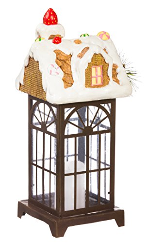 Evergreen Gingerbread House LED Candle Lantern