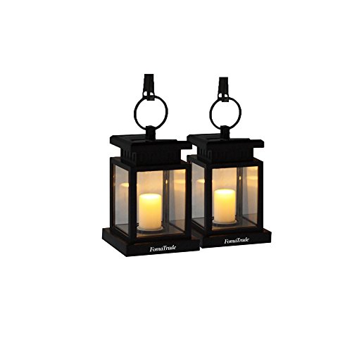 Fomatrade pack Of 2vintage Waterproof Solar Hanging Umbrella Lantern Led Candle Lights With Clamp For Beach