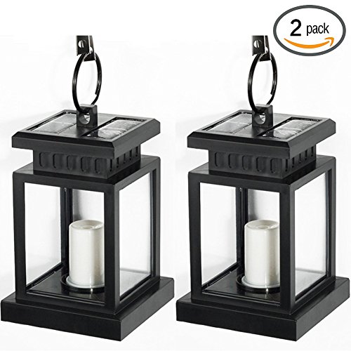 Hkyh 2 Pack Led Solar Mission Lantern Vintage Solar Powered Waterproof Hanging Umbrella Lantern Candle Lights