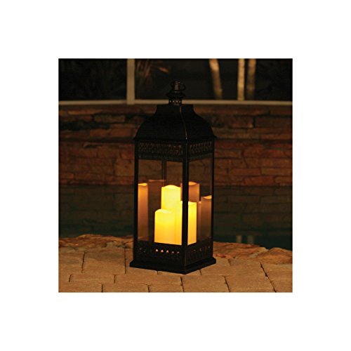 San Nicola Triple LED Candle Lantern Bronze - 2825 Tall