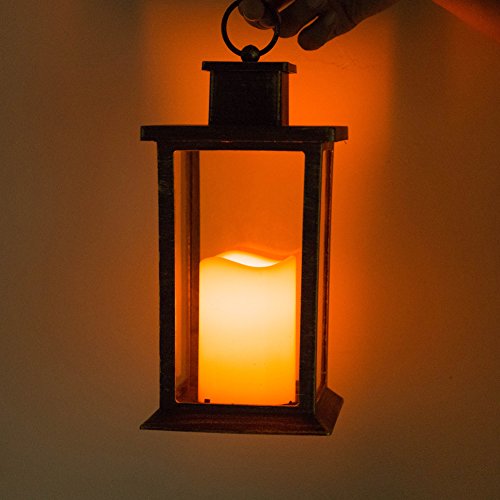 Serenita LED Flameless Candle Lantern in Warm Yellow Garden Yard Decoration and Lighting with Automatic Flashing
