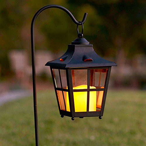 Shepherds Hook Battery Operated Flameless Led Candle Lantern Landscape Light