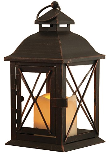 Smart Design Aversa Metal Lantern With Led Candle